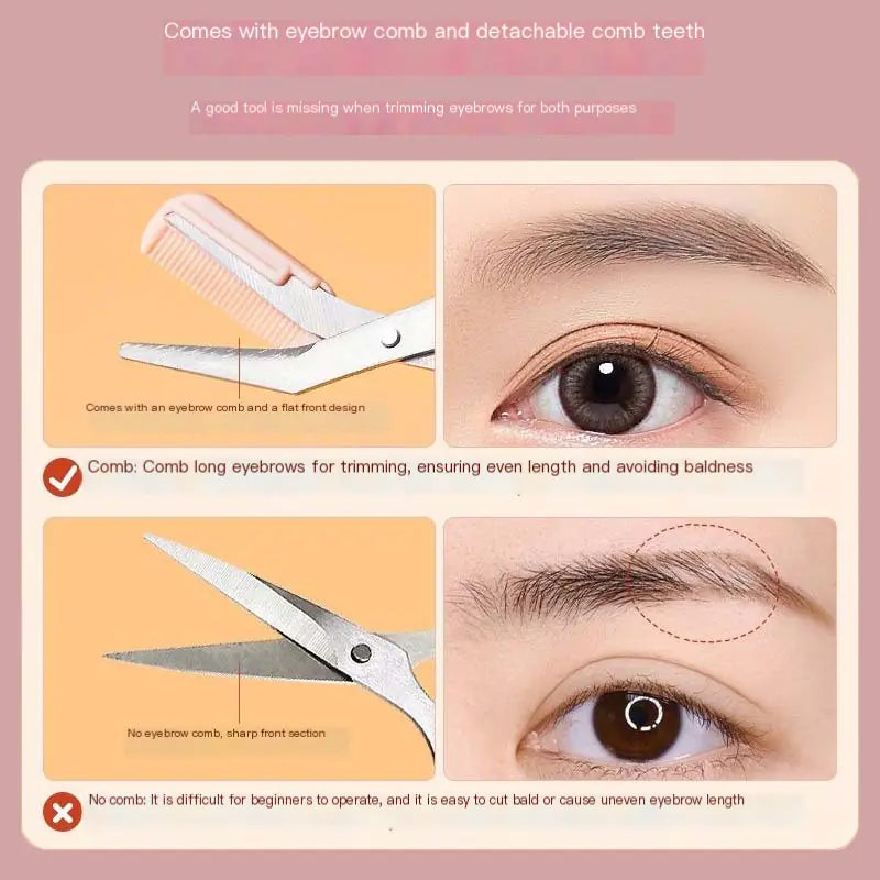 Eyebrow Scissors with Comb for Beginners and Makeup