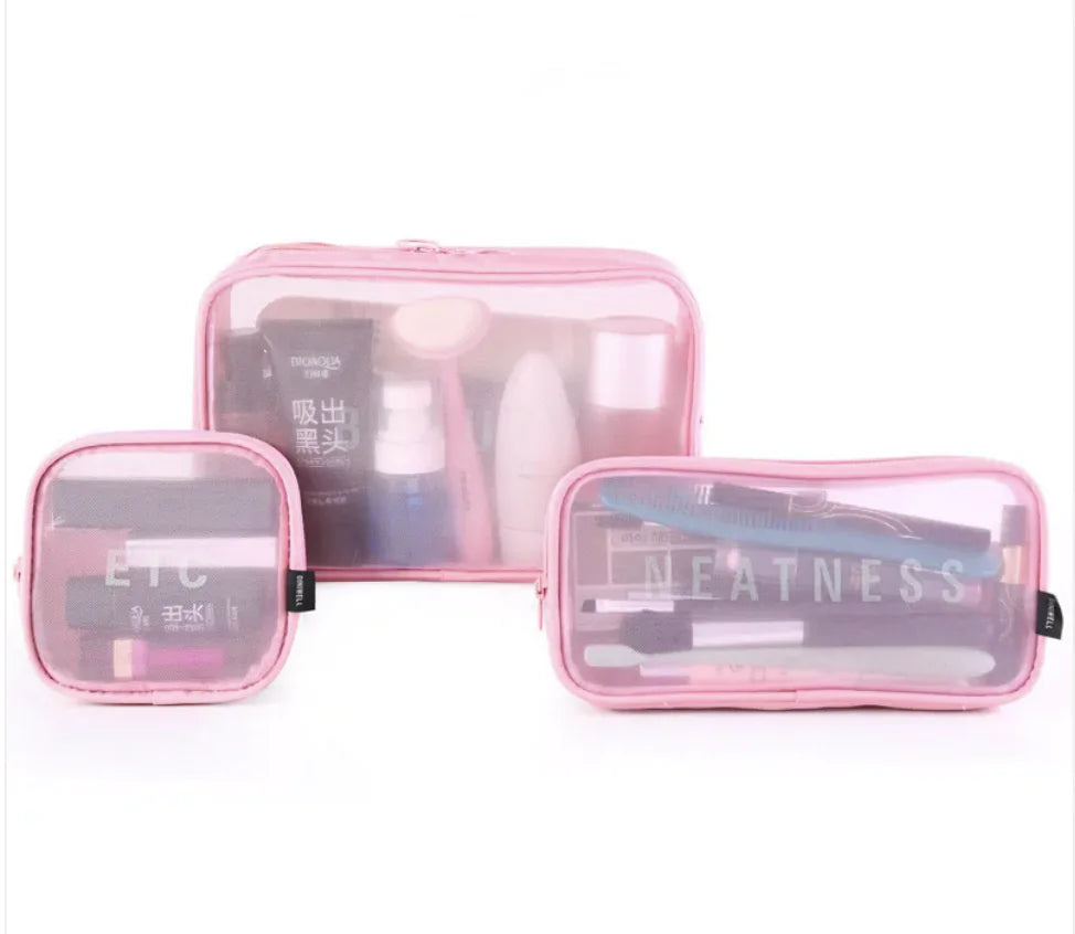 Large-Capacity Mesh Cosmetic Storage Bag – Portable Makeup Brush Organizer