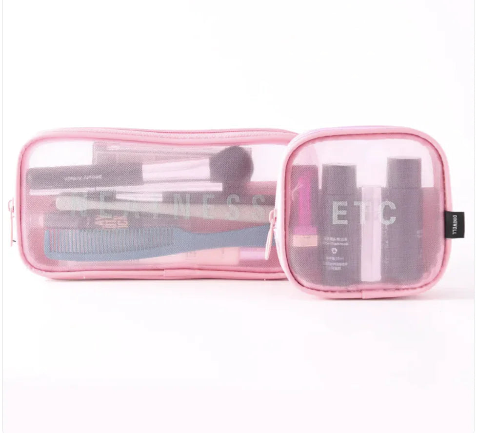 Large-Capacity Mesh Cosmetic Storage Bag – Portable Makeup Brush Organizer