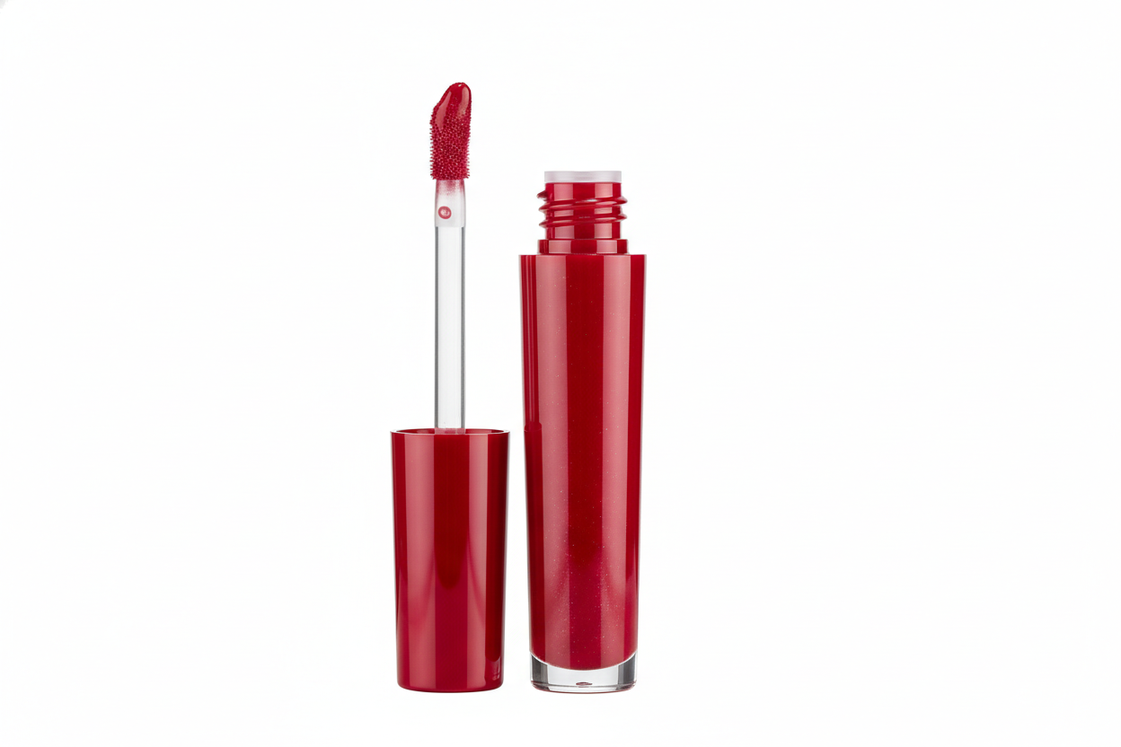 red lipgloss with no backround 